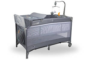 Ліжко-манеж дитяче FreeON  з другим ярусом Elephants, grey