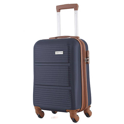 Чемодан Semi Line 20" (S) Navy (T5712-1) з розширювальним клапаном 4 колеса кодовий замок 46 л ABS-пластик, фото 1