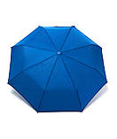 Парасолька жіноча SL7003 напівавтомат 8 спиць 3 складання Синій з темно-синьою облямівкою, фото 2