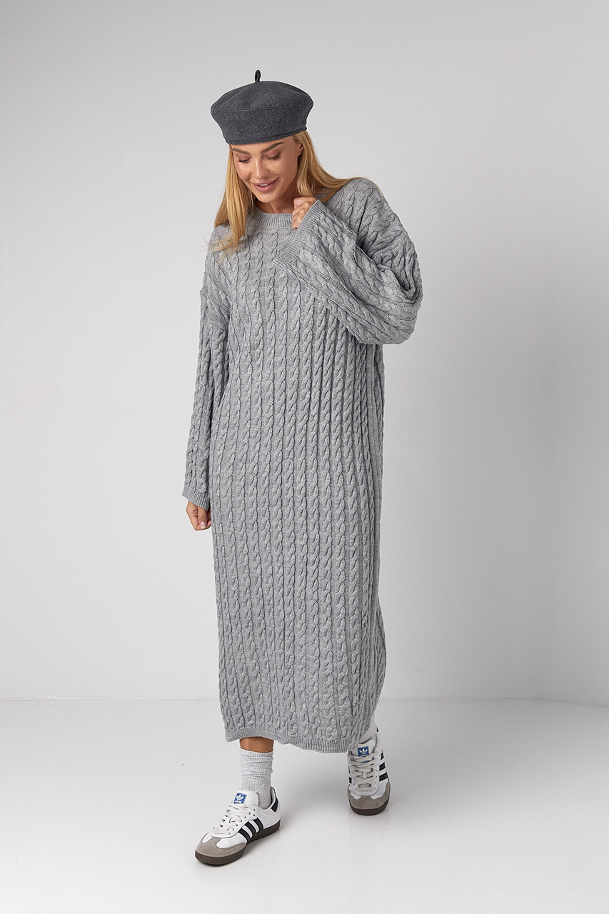 В'язане жіноче плаття косами, фото 1