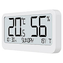 Термогігрометр Technoline WS9455 White з годинником і календарем кріплення на стіну або магніт білий колір