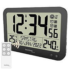 Настінні годинники Technoline WS8026 Black з пультом управління будильником таймером та термометром