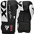 Боксерські рукавиці RDX F4 Boxing Sparring Gloves Hook&Loop WHITE/BLACK 10 унцій  (капа у комплекті), фото 3
