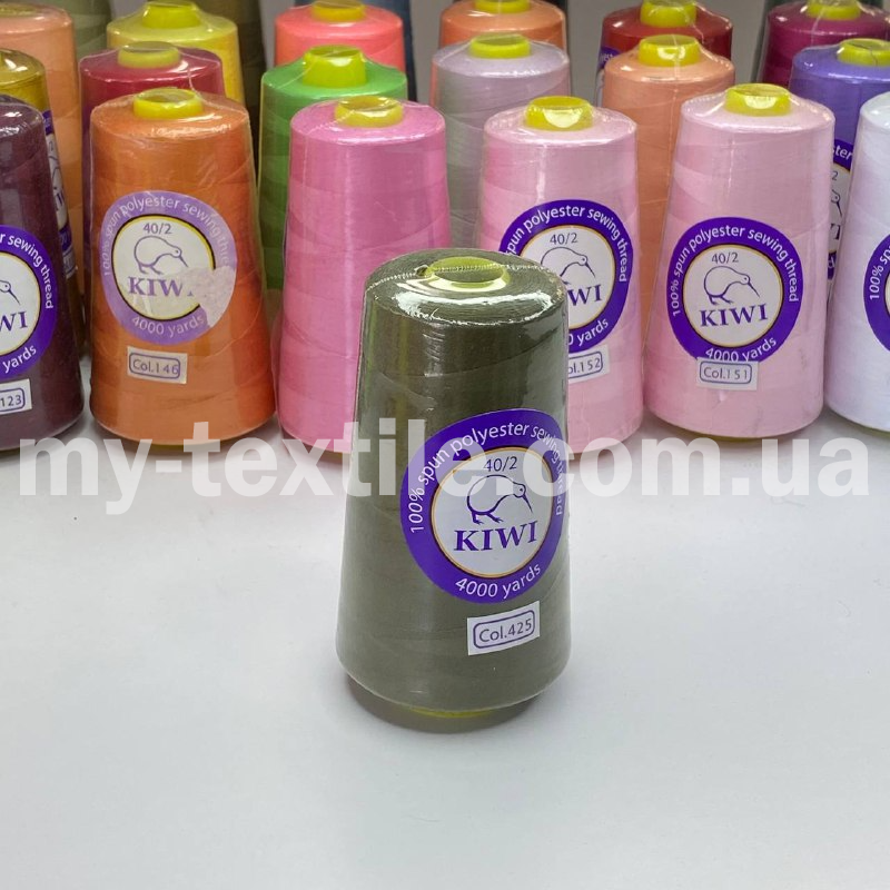 Нитки швейні конус 40/2 4000 ярдів Kiwi Темний-хакі, фото 1