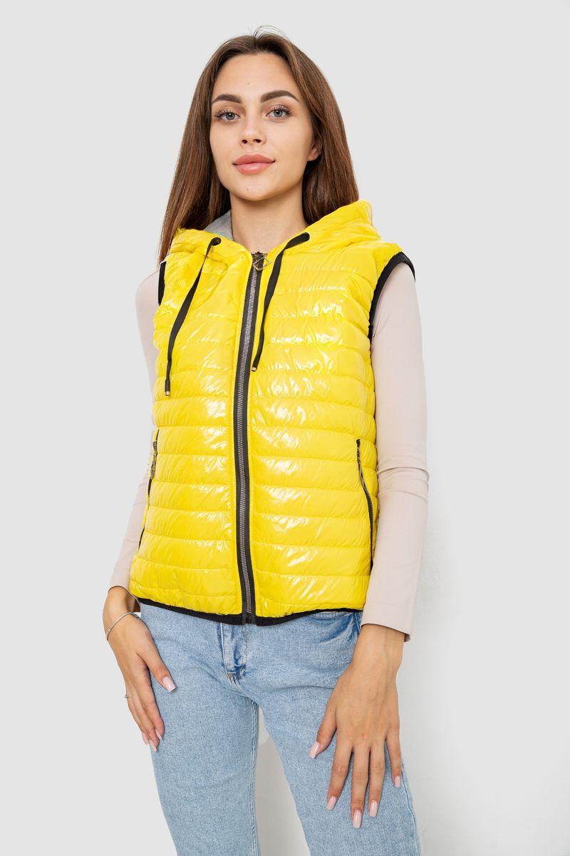 Жилетка жіноча дута, колір жовтий, 102R380-1, фото 1