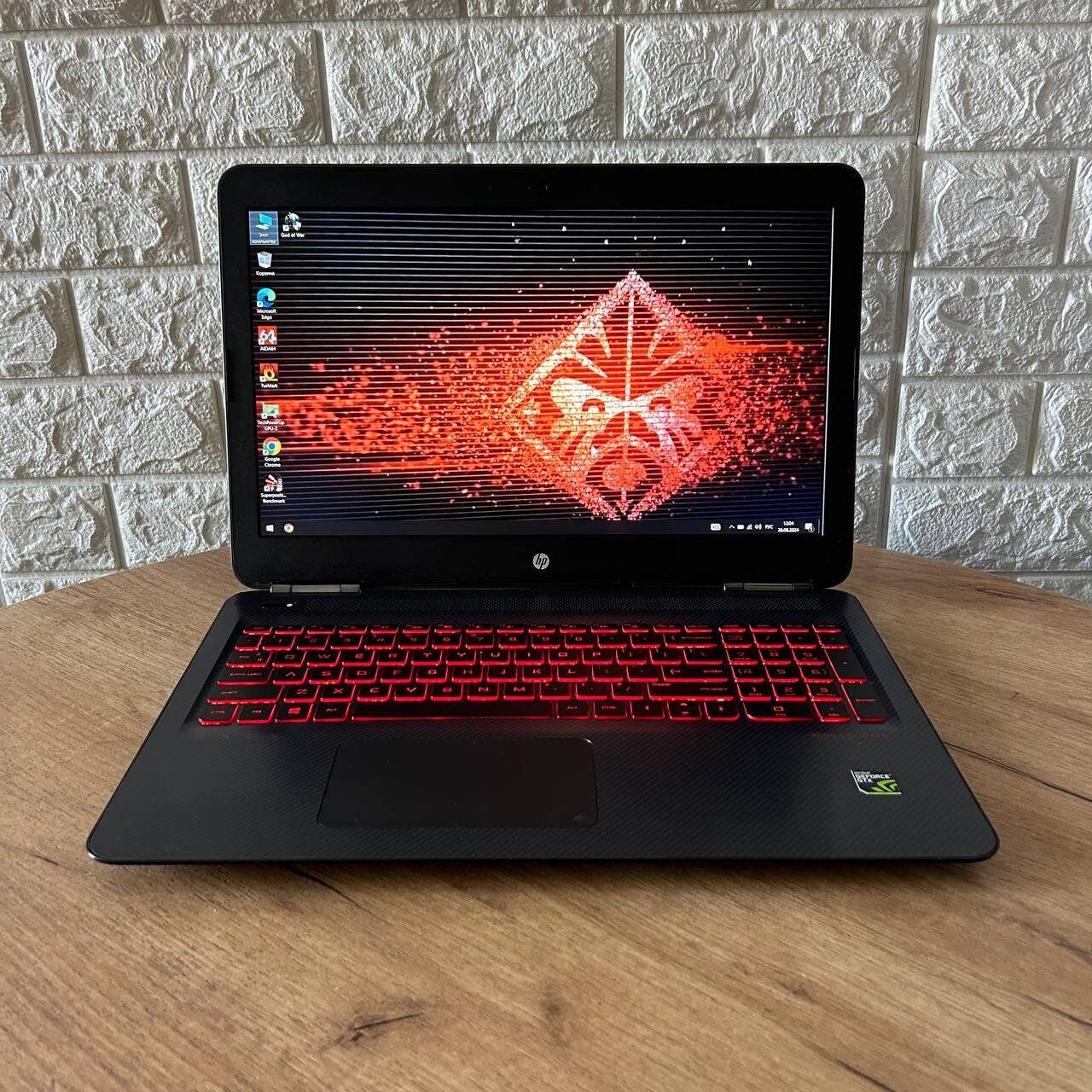 Б/в Ігровий ноутбук Б-клас HP Omen 15-ax210nr 15.6" 1920x1080| i7-7700HQ| 8GB RAM| 256GB SSD| GTX 1050 Ti 4GB