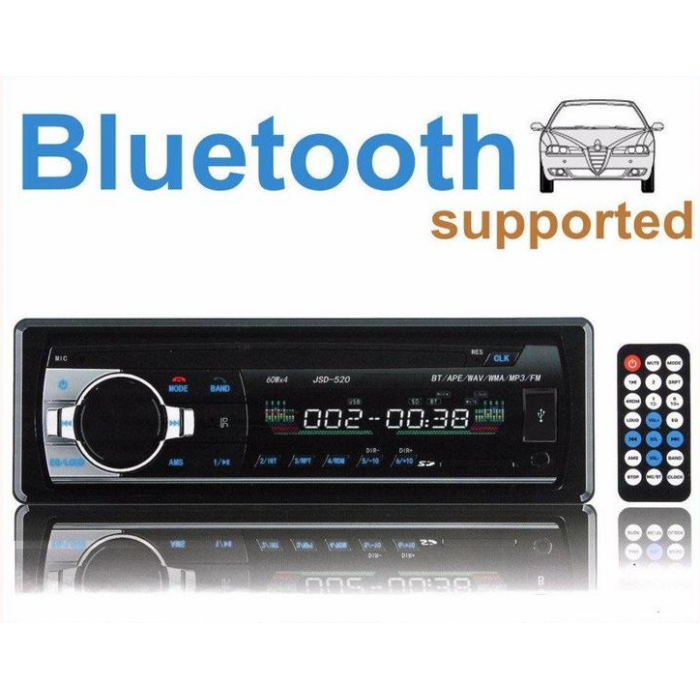 Автомагнітола MP3-SA-520 ISO, 1DIN/Bluetooth Магнітола з підсвіткою в авто