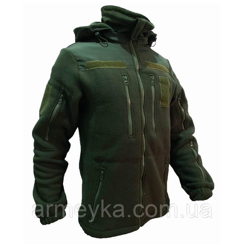 Фліс тактична кофта з капюшоном. олива фліс UA 58 (ОГ до 119), 58