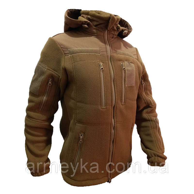 Фліс тактична кофта з капюшоном. койот фліс UA 46 (ОГ до 95), 46