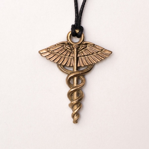 Амулет Кадуцей Бронзове покриття / Амулет Кадуцей Бронзове покриття 2x2 см, фото 1