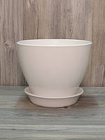 Горщик/вазон 1,6 л. для квітів Білий, з піддоном, кімнатних (домашніх) рослин