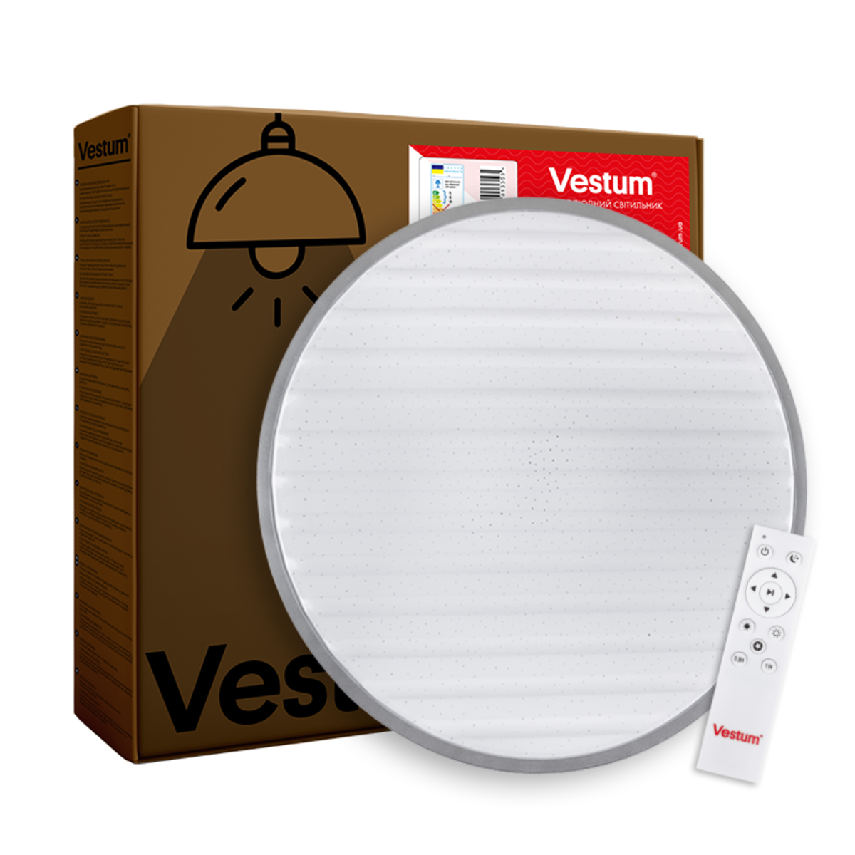 Світлодіодний смарт світильник VESTUM 72W до 18 м² колір Білий + Сірий VS-81021, фото 1