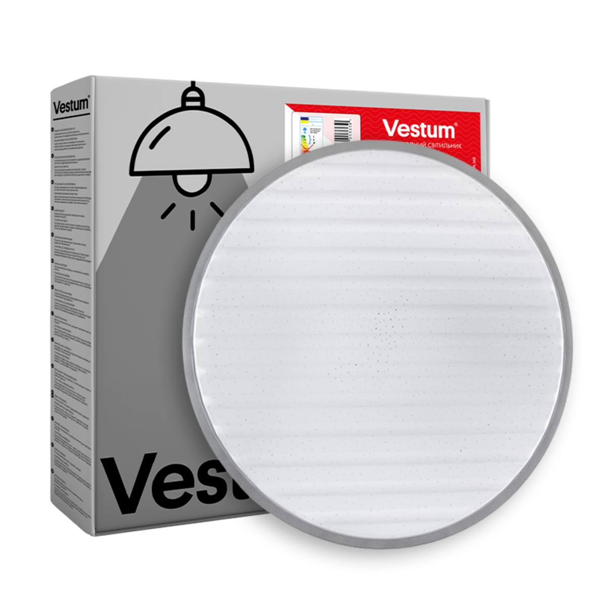Світлодіодний смарт світильник VESTUM 36W до 8 м² колір Білий + Сірий VS-80037, фото 1