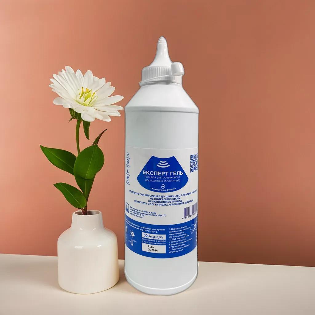 Гель медичний для УЗД Експерт гель 500 г професійний засіб для ультразвуку, блакитний, фото 1