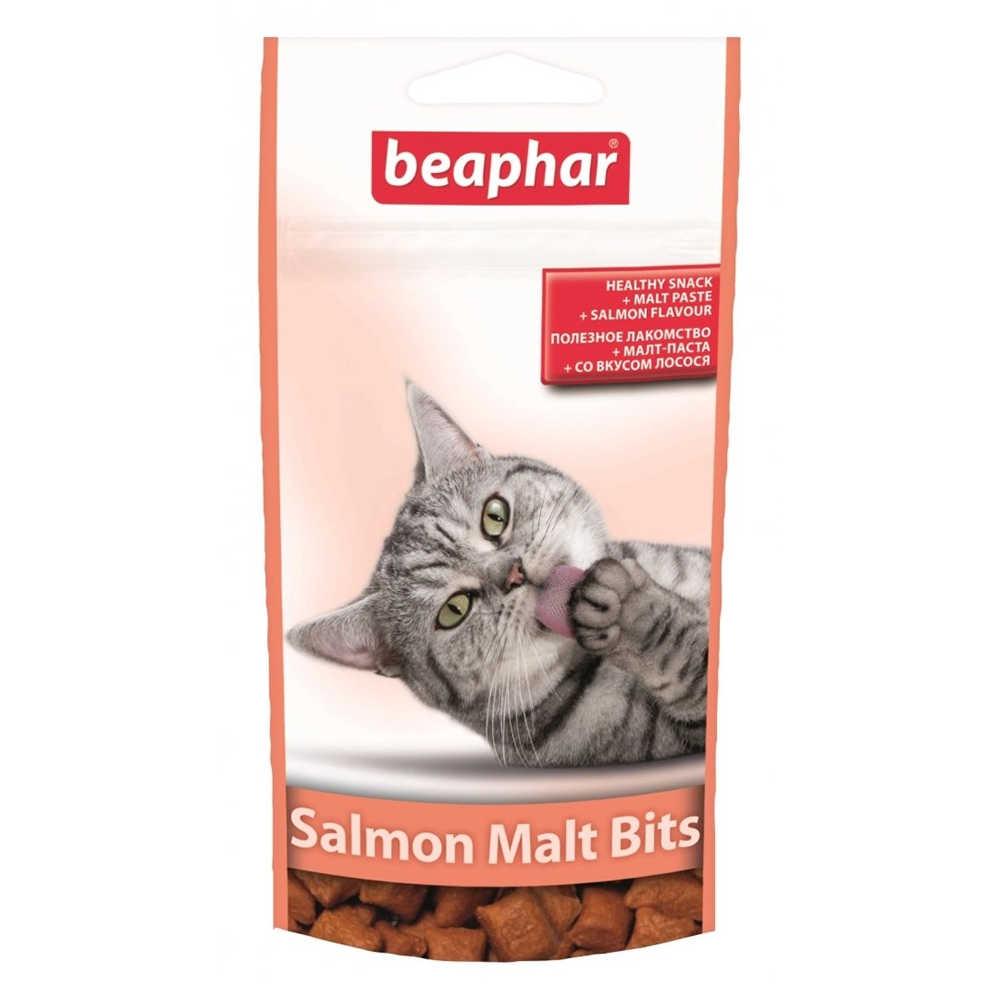 Смачні і корисні подушечки зі смаком лосося і мальт-пастою Beaphar Salmon Malt Bits, 35 г (*), фото 1