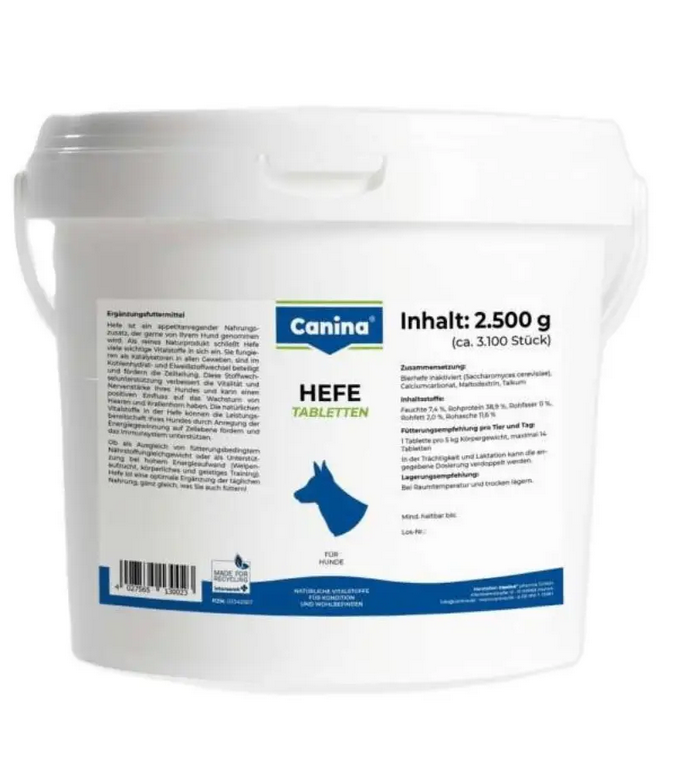Canina Hefe 2500г (3100 таб) дріжджові таблетки для собак з ензимами та ферментами для травлення