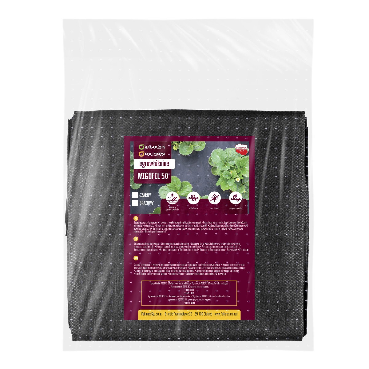 Агроволокно Wigolen p-50 г/м.кв (1,6 x 5 м) чорне в пакеті