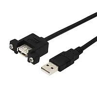 Подовжувач, кабель USB2.0 штекерний-гніздовий із гвинтовими отворами для кріплення 1,5м