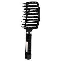 Гребінець щітка для волосся з комбінованою щетиною Styling Tools Чорний