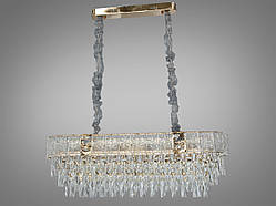 Люстра кришталева в зал 10 ламп, золото Diasha D893-900x300G