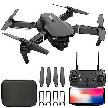 Квадрокоптер з камерою(HD 4К WiFi) до 20хв льоту, до 100м, в кейсі, E88 / Коптер / Дрон з камерою