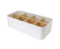 Органайзер для дрібниць MVM FH-03 з деревом Білий (FH-03 WHITE/WOOD)