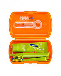 Дорожній набір BE YOU Ortho orange/green (Зубна щітка CS5460ortho, зубна паста, 10мл; йоржик CPS 07,14,18)