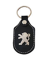 Брелок автомобільний для ключів Пежо Peugeot шкіряний чорний