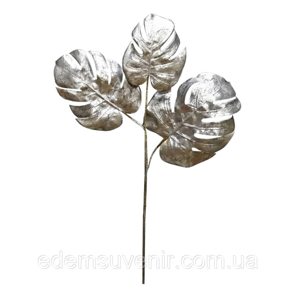 Гілка штучна Engard Monstera, платина, 65 см (TW-21), фото 1