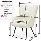 М'яке крісло Hygge, тканина букле, на 150 кг. ергономічна спинка, фото 8