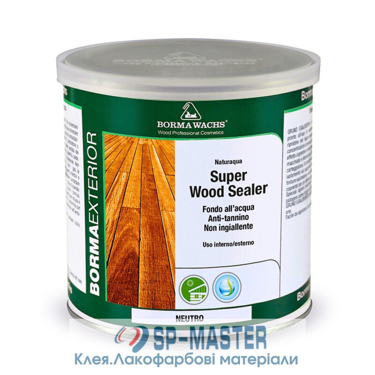 Ґрунт для твердих порід дерева з таніном 1л Super Wood sealer Borma Wachs (Борма, Італія)