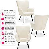 М'яке крісло Hygge, тканина букле, на 150 кг. ергономічна спинка, фото 5