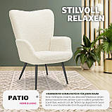 М'яке крісло Hygge, тканина букле, на 150 кг. ергономічна спинка, фото 4