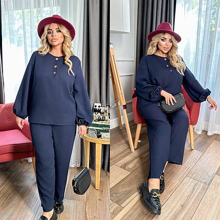 Стильний жіночий костюм, тканина "Креп Софт" 48, 50, 52, 54, 56, 58 розмір 48, фото 2