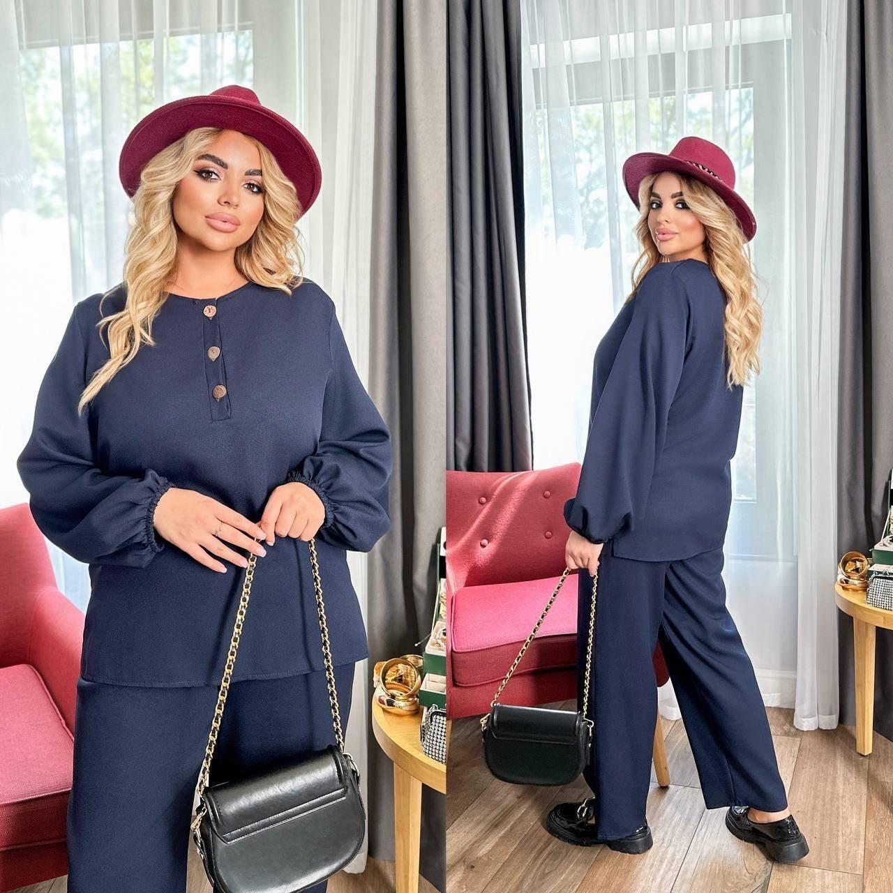 Стильний жіночий костюм, тканина "Креп Софт" 48, 50, 52, 54, 56, 58 розмір 48