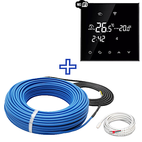 Нагрівальний кабель MEXELL | 1080Вт/60м |з терморегулятором Ecoset BHT-800 Wi-Fi