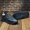 Чоловічі шкіряні кросівки (натуральна шкіра) чорні демісезонні для чоловіків на весну осінь, розміри 40-45, фото 6