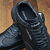 Чоловічі шкіряні кросівки (натуральна шкіра) чорні демісезонні для чоловіків на весну осінь, розміри 40-45, фото 7