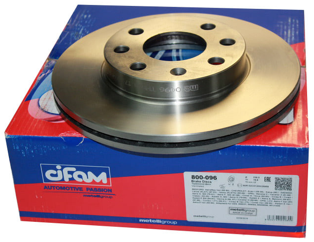 Передній гальмівний диск Ланос, Сенс, Нексия, Вектра А, Астра F, Корса, Кадетт (90121445) Cifam 800-096, фото 1
