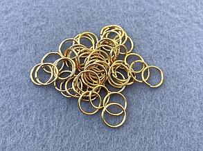 (50шт) Кільця з'єднувальні 10мм для біжутерії з нержавіючої сталі, колір золото