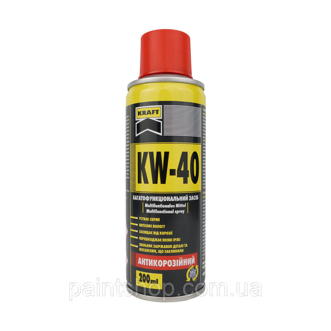 Мастило аерозольне багатофункціональне Kraft KW-40 200 мл, фото 1