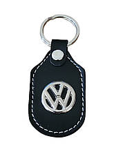 Брелок автомобільний для ключів фольксваген Volkswagen шкіряний чорний