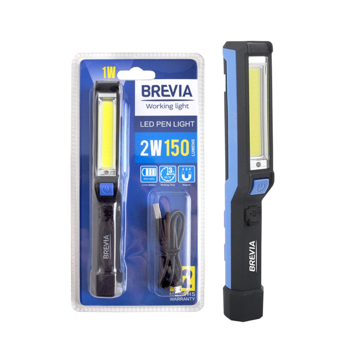 Ліхтар інспекційний Brevia LED Pen Light 2W COB+1W LED 150 lm 900 mAh microUSB