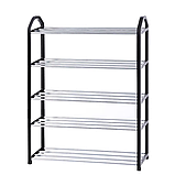 Органайзер полиця для взуття компактна Shoe Rack 8814 Стелаж для зберігання на 5 ярусів 69х42х19, фото 3
