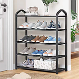 Органайзер полиця для взуття компактна Shoe Rack 8814 Стелаж для зберігання на 5 ярусів 69х42х19, фото 8