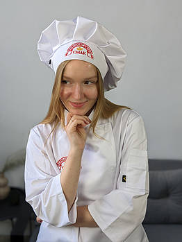 Ковпак кухаря Білий з логотипом