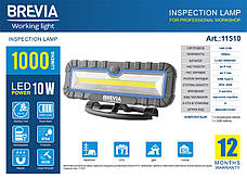 Професійна інспекційна лампа Brevia LED 10 W COB 1000 lm 4000 mAh Power Bank, type-C, фото 5