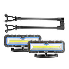 Професійна інспекційна лампа Brevia LED 120-190 см 2x10W COB 2x1000lm 2x4000mAh Power Bank, type-C, фото 2