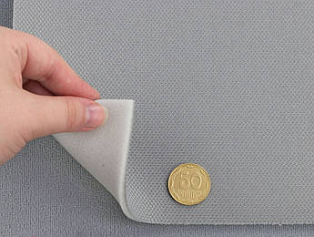 Автотканина стельова оригінальна 1013, колір світло-сірий, на поролоні 4мм, шир. 150см