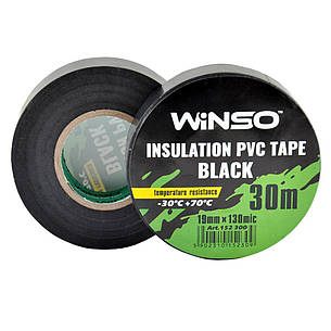 Стрічка ізоляційна ПВХ Winso д.30 м, ш.19 мм, зокрема 30 мк, чорна, фото 1